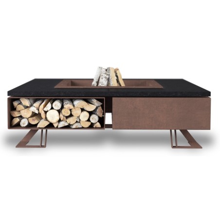 OUTDOOR FIRE PIT HETTA SQUARE 120 MONUMENTAL / CORTEN