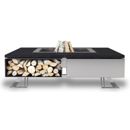 OUTDOOR FIRE PIT HETTA SQUARE 120 MONUMENTAL / INOX