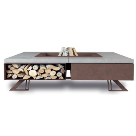 OUTDOOR FIRE PIT HETTA SQUARE 140 CONCRETE / CORTEN