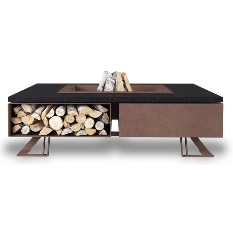 OUTDOOR FIRE PIT HETTA SQUARE 120 MONUMENTAL / CORTEN