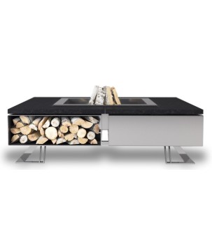 OUTDOOR FIRE PIT HETTA SQUARE 140 MONUMENTAL / INOX