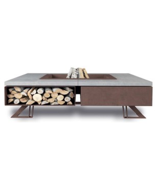 OUTDOOR FIRE PIT HETTA SQUARE 140 CONCRETE / CORTEN