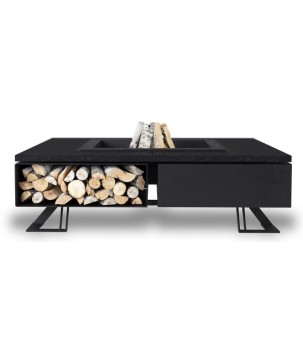 OUTDOOR FIRE PIT HETTA SQUARE 180 MONUMENTAL / BLACK INOX