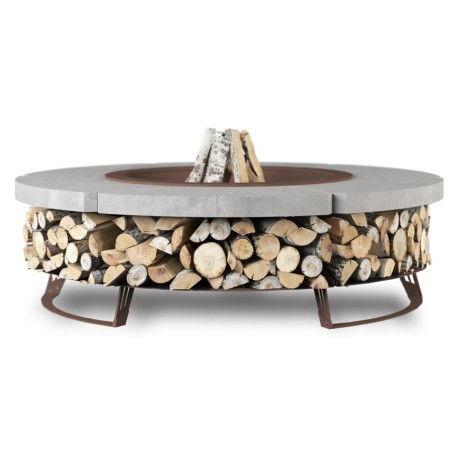 CHIMENEA DE JARDÍN HETTA ROUND 120 CONCRETE / CORTEN