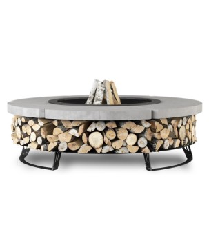 CHIMENEA DE JARDÍN HETTA ROUND 120 CONCRETE / BLACK INOX