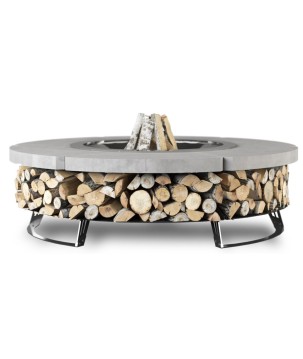 CHIMENEA DE JARDÍN HETTA ROUND 120 CONCRETE / INOX