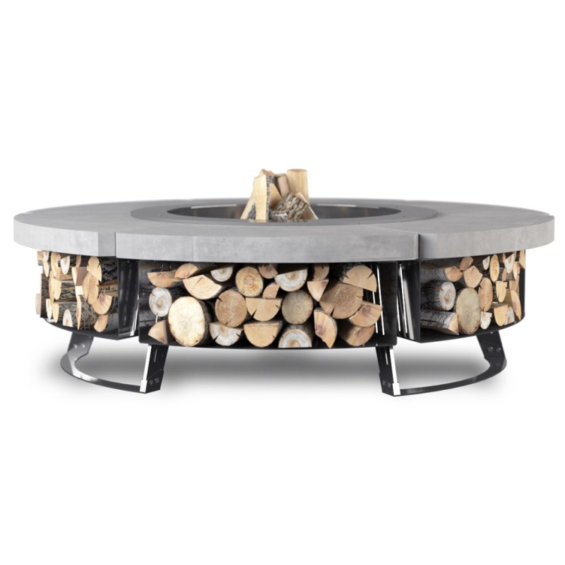 OUTDOOR FIRE PIT HETTA ROUND 155 CONCRETE / INOX