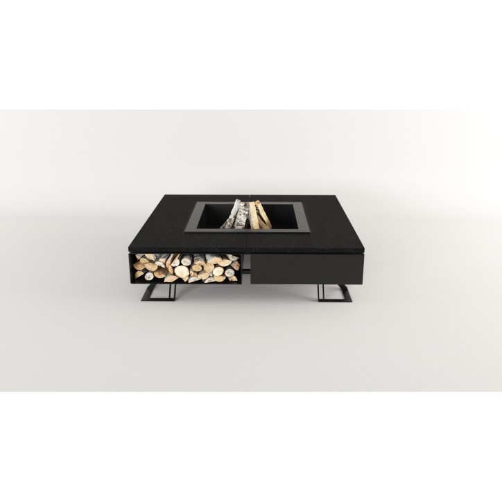 OUTDOOR FIRE PIT HETTA SQUARE 140 MONUMENTAL / BLACK INOX OUTDOOR FIRE PIT HETTA SQUARE 140 MONUMENTAL / BLACK INOX