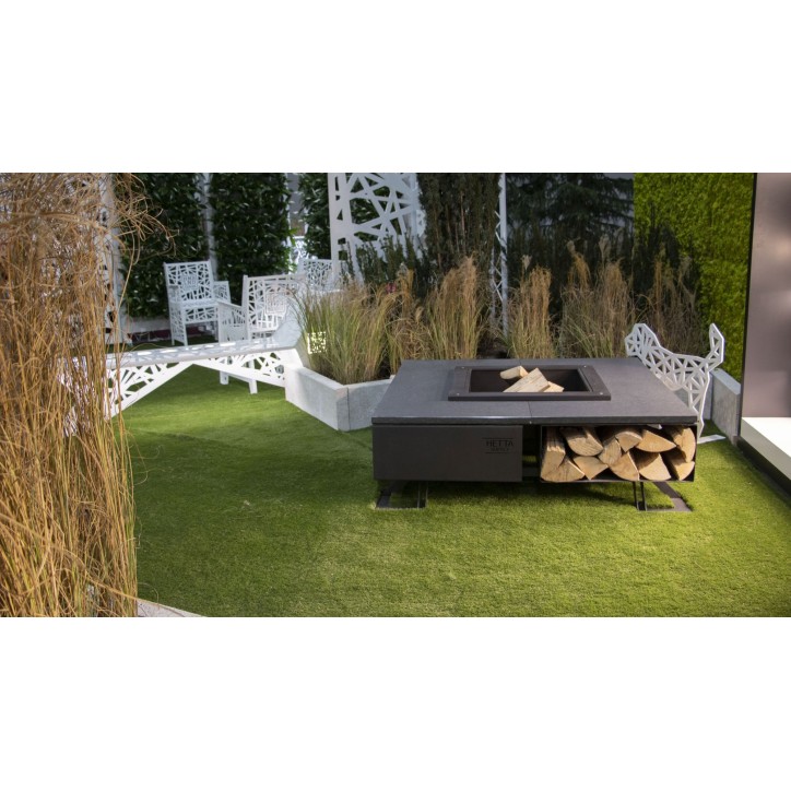 OUTDOOR FIRE PIT HETTA SQUARE 120 MONUMENTAL / BLACK INOX OUTDOOR FIRE PIT HETTA SQUARE 120 MONUMENTAL / BLACK INOX
