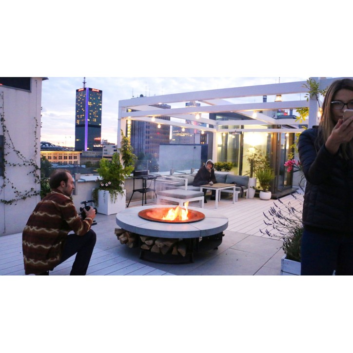 OUTDOOR FIRE PIT HETTA ROUND 120 CONCRETE / CORTEN OUTDOOR FIRE PIT HETTA ROUND 120 CONCRETE / CORTEN