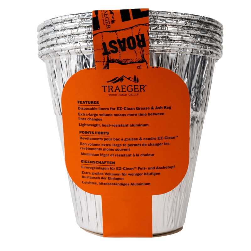 EZ-CLEAN GREASE & ASH KEG LINERS TRAEGER - 5/PACK