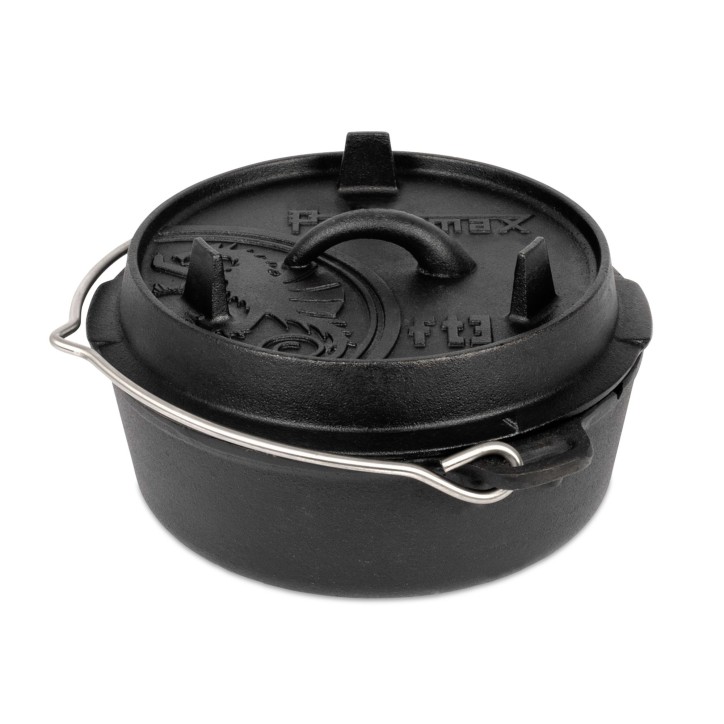 POT AVEC COUVERCLE EN FONTE AVEC BASE PLATE PETROMAX ft3-t (1,6 litres)