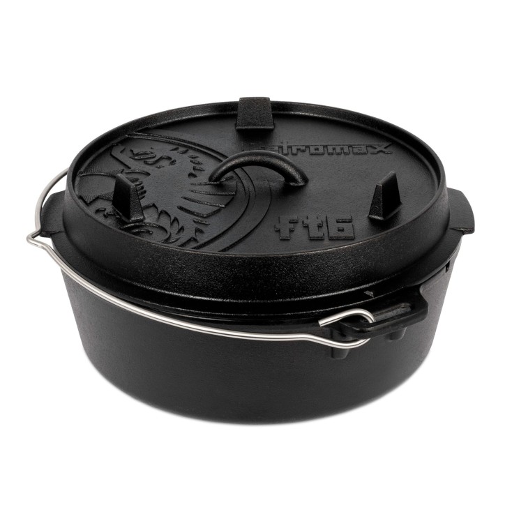 OLLA CON TAPA DE HIERRO FUNDIDO DUTCH OVEN CON BASE PLANA PETROMAX ft6-t (5,5 litros)