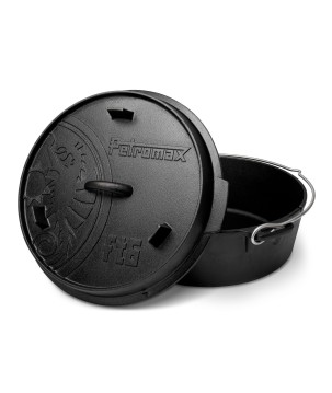 OLLA CON TAPA DE HIERRO FUNDIDO DUTCH OVEN CON BASE PLANA PETROMAX ft6-t (5,5 litros)