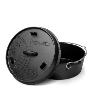 OLLA CON TAPA DE HIERRO FUNDIDO DUTCH OVEN CON BASE PLANA PETROMAX ft4.5-t (3,5 litros)