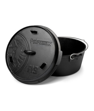 POT AVEC COUVERCLE EN FONTE AVEC BASE PLATE PETROMAX ft9-t (7,5 litres)