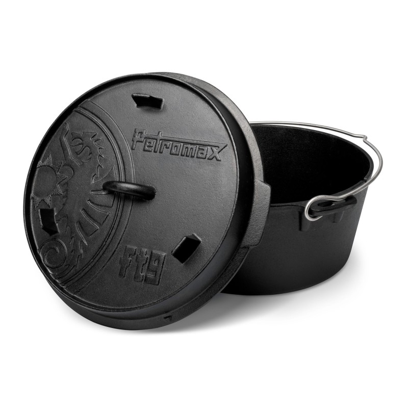 OLLA CON TAPA DE HIERRO FUNDIDO DUTCH OVEN CON BASE PLANA PETROMAX ft9-t (7,5 litros)