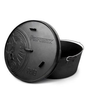CAST IRON DUTCH OVEN WITH LID AND FLAT BASE PETROMAX ft18-t (16,1 liters)