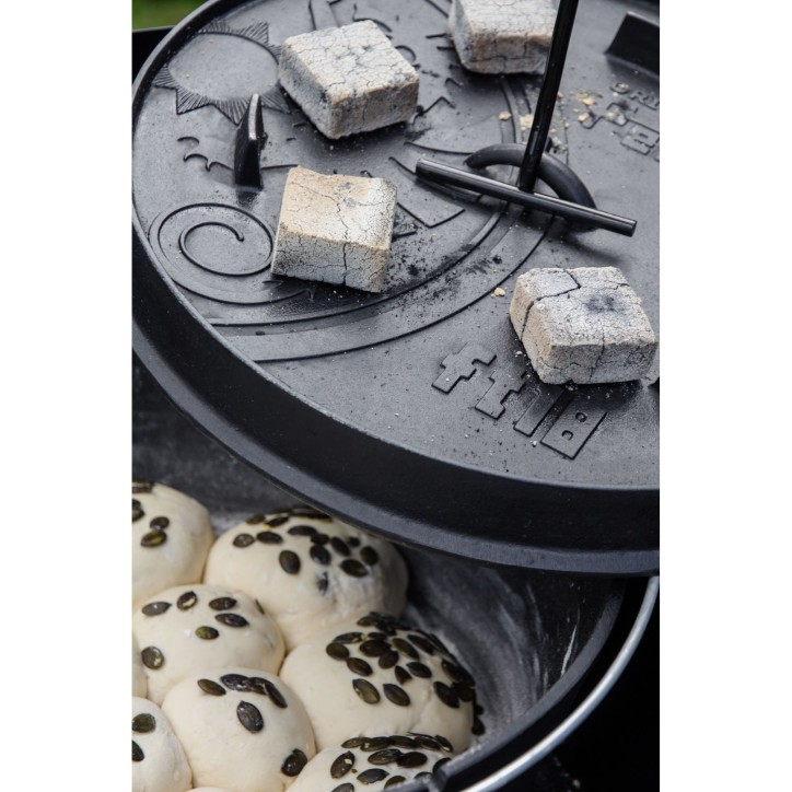 OLLA CON TAPA DE HIERRO FUNDIDO DUTCH OVEN CON BASE PLANA PETROMAX ft18-t (16,1 litros) OLLA CON TAPA DE HIERRO FUNDIDO DUTCH OVEN CON BASE PLANA PETROMAX ft18-t (16,1 litros)