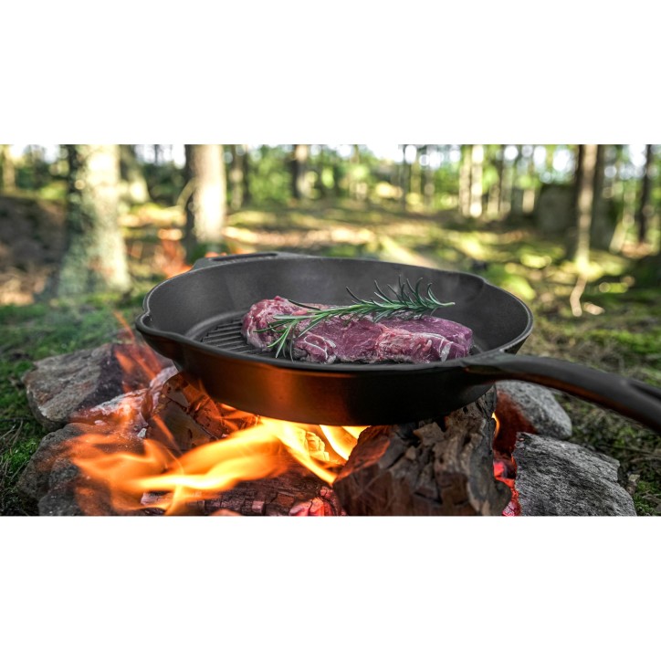 SARTÉN GRILL CON MANGO DE HIERRO FUNDIDO PETROMAX gp30-t (ø30 cm/2,5 litros) SARTÉN GRILL CON MANGO DE HIERRO FUNDIDO PETROMAX gp30-t (ø30 cm/2,5 litros)