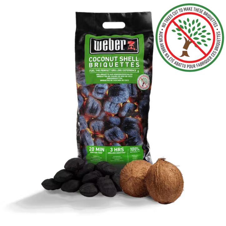 WEBER COCONUT SHELL BRIQUETTES - 8KG WEBER COCONUT SHELL BRIQUETTES - 8KG