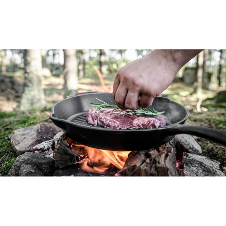 SARTÉN GRILL CON MANGO DE HIERRO FUNDIDO PETROMAX gp35-t (ø35 cm/3,5 litros)