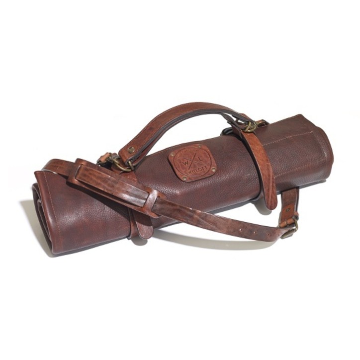 LEATHER KNIFE ROLL - 9 POCKETS WITLOFT (DARK BROWN/DARK BROWN)