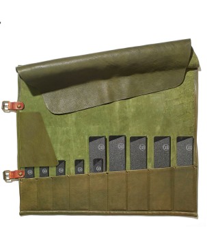 ESTUCHE PARA CUCHILLOS–9 BOLSILLOS WITLOFT (VERDE/COÑAC)