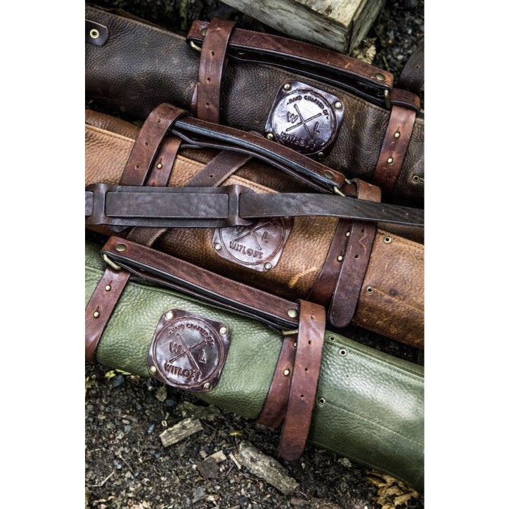 LEATHER KNIFE ROLL - 9 POCKETS WITLOFT (COGNAC/COGNAC) LEATHER KNIFE ROLL - 9 POCKETS WITLOFT (COGNAC/COGNAC)