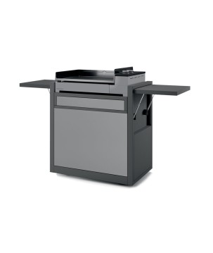 BLACK AND GREY ENAMELLED STEEL CLOSED TROLLEY FOR PLANCHA PREMIUM 60 FORGE ADOUR
