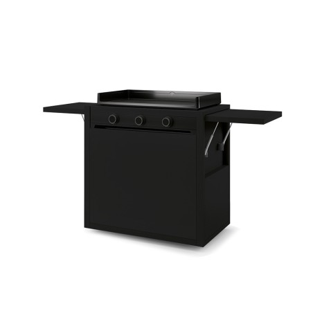 CLOSED TROLLEY IN BLACK STEEL FOR PLANCHA MODERN 75 FORGE ADOUR