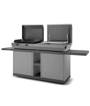 Steel mobile table for plancha series COMBI G / COMBI P Forge Adour