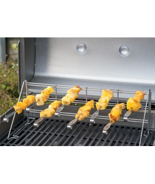 SOPORTE PARA PARRILLA Y JUEGO DE BROCHETAS WEBER