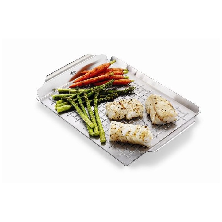 STAINLESS STEEL RECTANGULAR GRILL PAN WEBER STYLE STAINLESS STEEL RECTANGULAR GRILL PAN WEBER STYLE