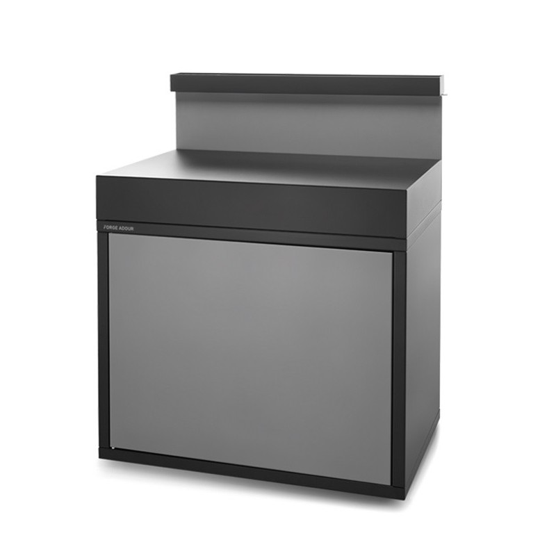 Support desserte acier fermé noir et gris clair mat Forge Adour