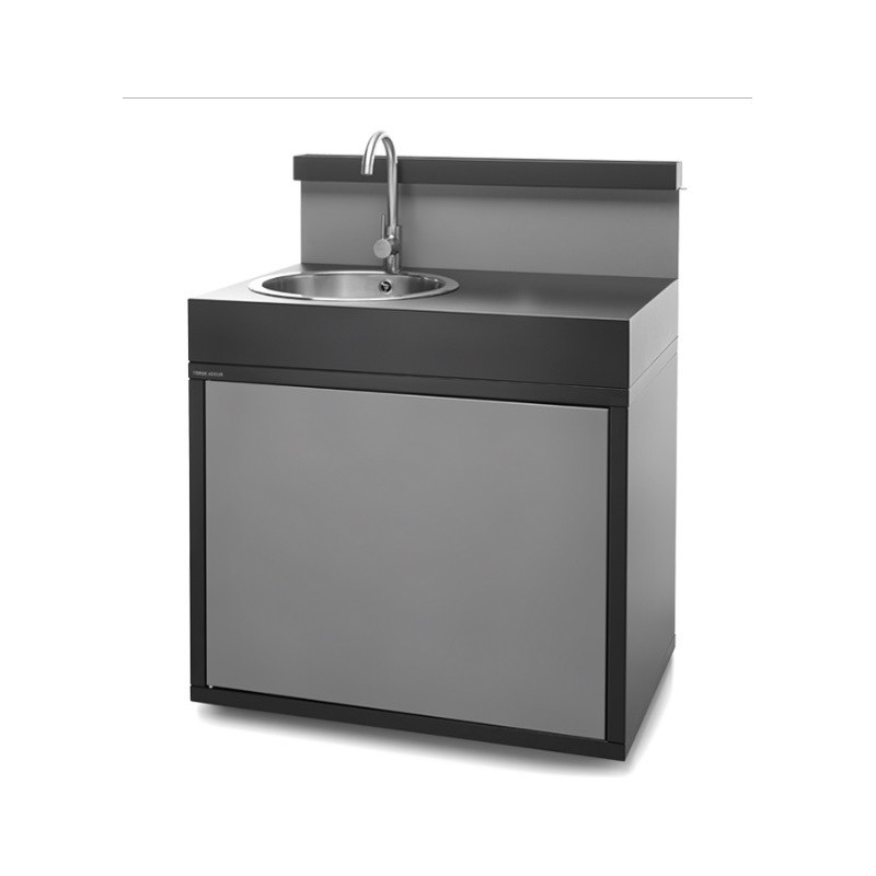 Soporte con fregadero acero cerrado negro - gris claro mate de Forge Adour