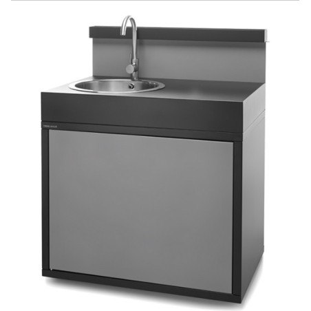 Steel closed sink support – matt black and light grey Forge Adour