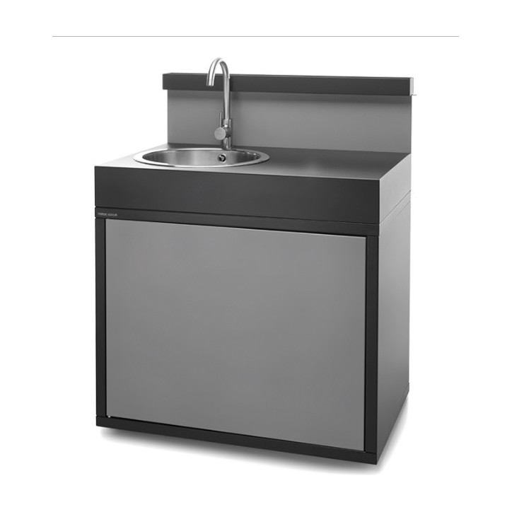Soporte con fregadero acero cerrado negro - gris claro mate de Forge Adour Soporte con fregadero acero cerrado negro - gris claro mate de Forge Adour