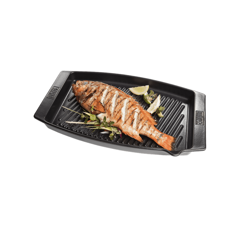  Plat à fond cannelé en céramique Weber 47x28cm.