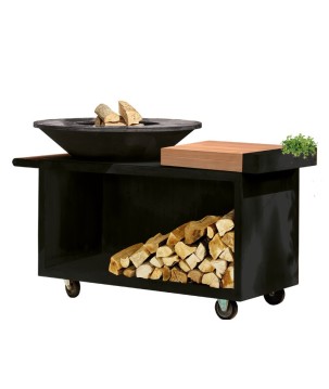 BARBECUE OFYR ISLAND TEAK WOOD BLACK PRO OIB-100-PRO-TW