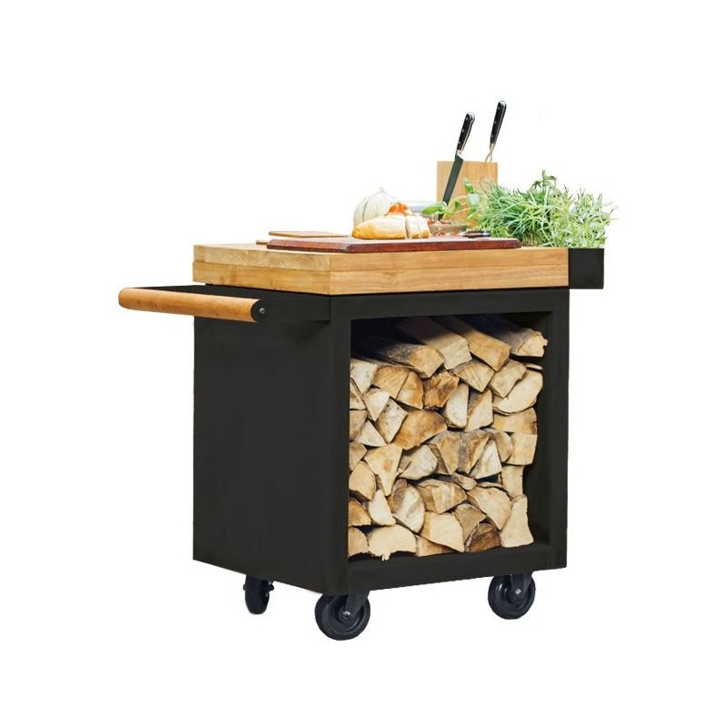 OFYR MISE EN PLACE TABLE PRO TEAK WOOD BLACK MP-B-65-PRO-TW