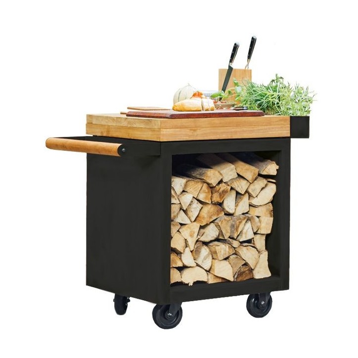 OFYR MISE EN PLACE TABLE PRO TEAK WOOD BLACK MP-B-65-PRO-TW OFYR MISE EN PLACE TABLE PRO TEAK WOOD BLACK MP-B-65-PRO-TW