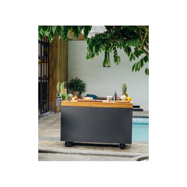 OFYR MISE EN PLACE TABLE PRO TEAK WOOD BLACK MP-B-135-PRO-TW OFYR MISE EN PLACE TABLE PRO TEAK WOOD BLACK MP-B-135-PRO-TW