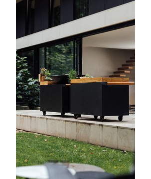 OFYR MISE EN PLACE TABLE PRO TEAK WOOD BLACK MP-B-135-PRO-TW