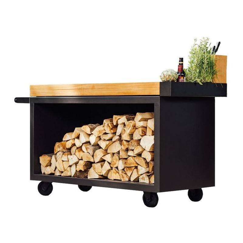 OFYR MISE EN PLACE TABLE PRO TEAK WOOD BLACK MP-B-135-PRO-TW