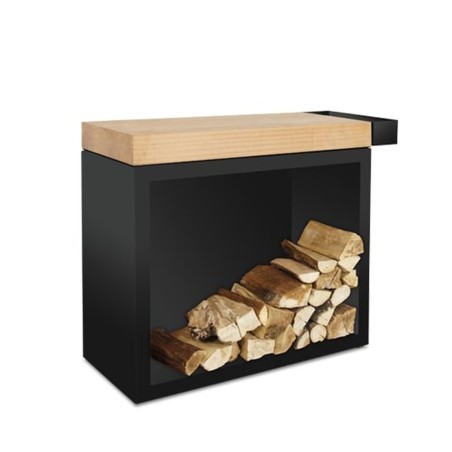 MESA DE CORTE DE TECA ALMACENAJE OFYR BUTCHER BLOCK BLACK BBS-90-TW