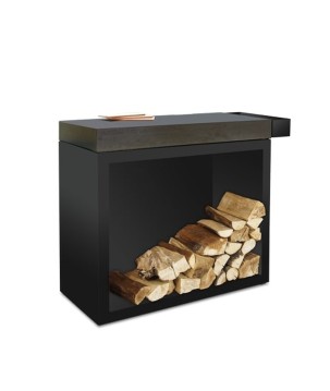 MESA DE CORTE CERÁMICA ALMACENAJE OFYR BUTCHER BLOCK BLACK BBSB-90-CD