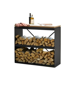 WOOD STORAGE DRESSOIR OFYR AVEC 2 ÉTAGÈRES BLACK WSB-D