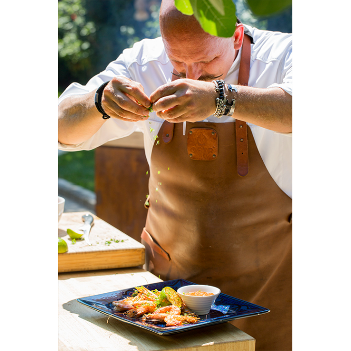 LEATHER APRON BROWN OFYR