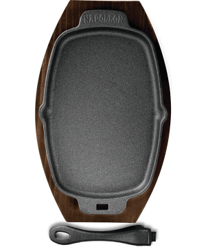 CAST IRON SIZZLE PLATTER WITH TRAY NAPOLEON